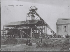 photo: postacard of relatives at dudley mine
