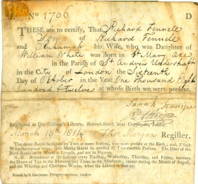 photo: richard fennell's birth registration
