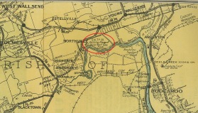 photo: map of young wallsend (edgeworth) showing salty creek recreation area, c.1920
