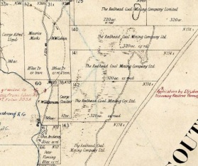 photo: wetlands excerpt of kahibah parish map 1885 showing belmont portions